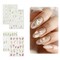 Wrapables 5D Embossed Colorful Flowers Nail Art Decal Stickers, Self Adhesive 3D Floral Design (Set of 4), Fresh Flowers